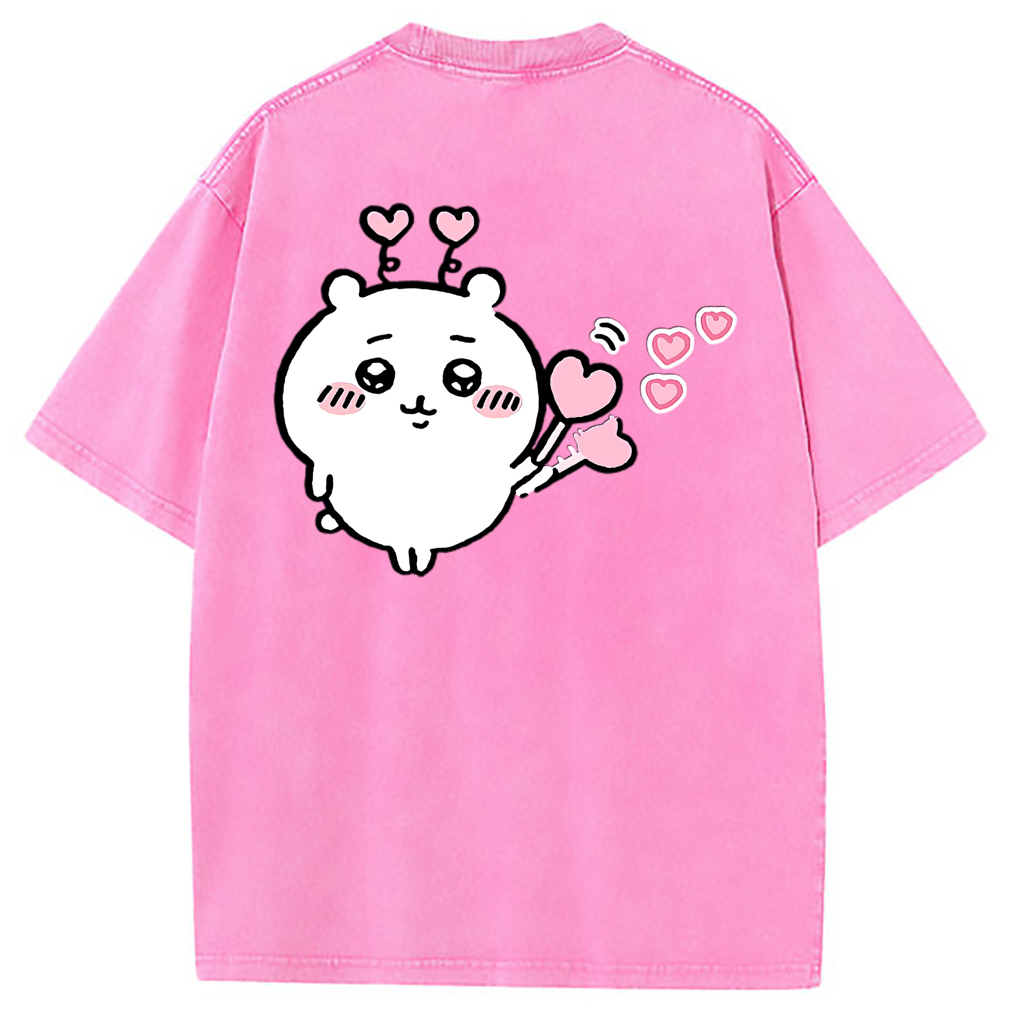 （画像用） ちいかわ ちいかわ Chii-kawa chiikawa 綿100% ヴィンテージ風 半袖Tシャツ（背面プリント）